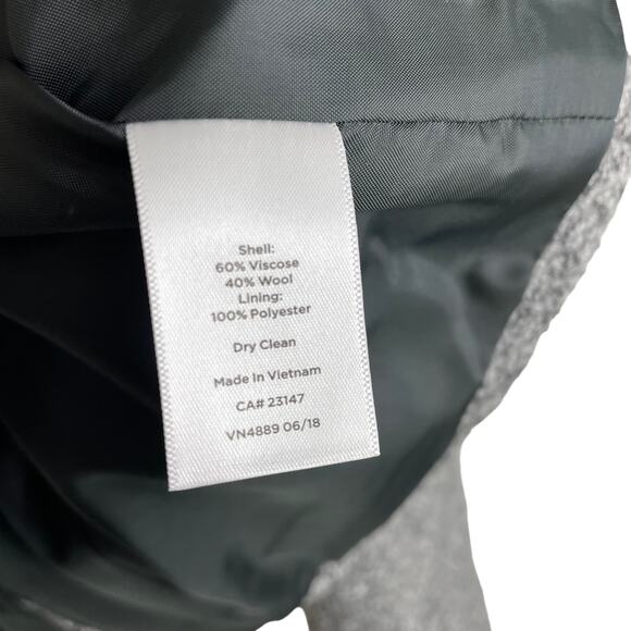 Talbots Button Front Wool Blend Jacket Gray Womens 12 Petite - Picture 4 of 6
